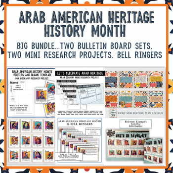 Preview of Arab American Heritage Month Bundle | Bulletin Board, Activities, Bell Ringers