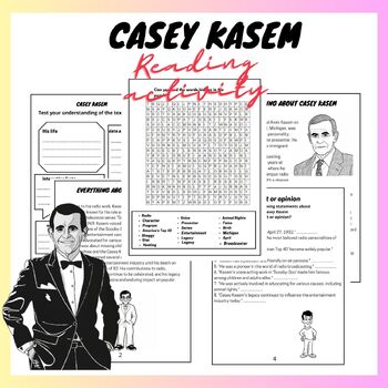 Preview of Arab American Heritage Month Casey Kasem Reading Activity Pack