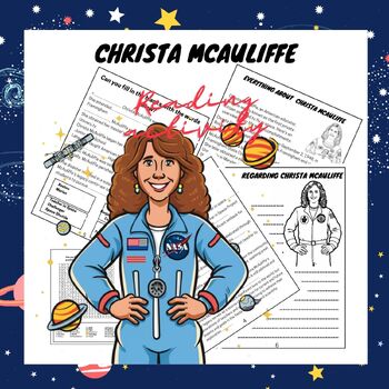 Preview of Arab American Heritage Month Christa McAuliffe  Reading Activity Pack