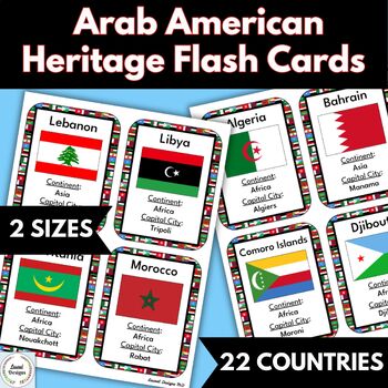 Preview of Arab American Heritage Month Flag Flash Cards