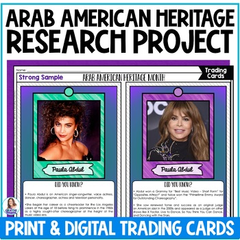 Preview of Arab American Heritage Month Project - Trading Cards -Biography Research Project