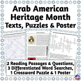 Arab American Heritage Month Word Searches, Crossword, Rea