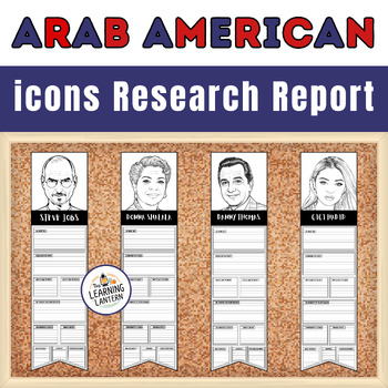 Preview of Arab American Heritage Month Writing Activities Icons Biography Research Report