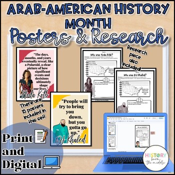 Preview of Arab-American History Month Posters and Research - Print and Digital