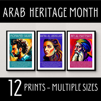 Preview of Arab Heritage Month Posters, Famous Arab Figures, Arab Month Bulletin Board