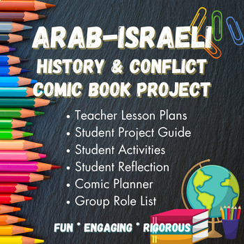 Preview of Arab Israeli Comic Book Project - Palestine & Israeli Conflict - Grades 6-12