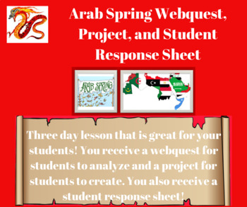 Preview of Middle East: Arab Spring Webquest, Project, and Student Response Sheet