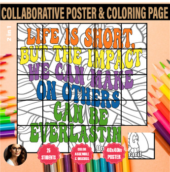 Preview of Arab american heritage month Omar Sharif Quote coloring collaborative poster