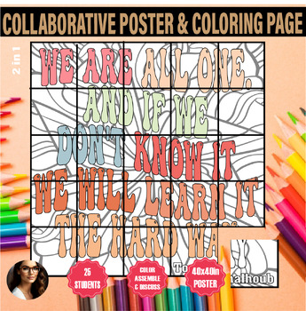 Preview of Arab american heritage month Tony Shalhoub Quote coloring collaborative poster