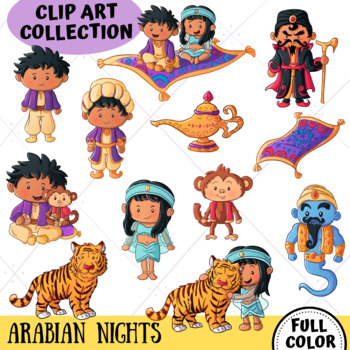 Preview of Arabian Nights Aladdin Clip Art Collection (FULL COLOR ONLY)