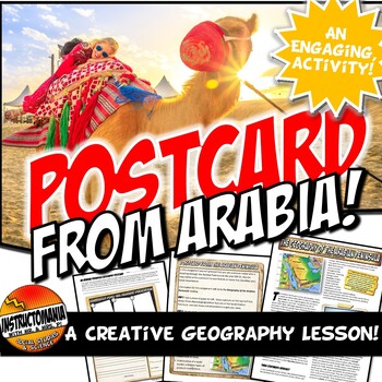 Preview of Arabian Peninsula Asian Physical Geography Reading & Postcard Activity Worksheet