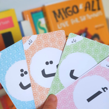 Preview of Arabic Alphabet Cards, Arabic Letters Flashcards for Pre-schoolers, Homeschool