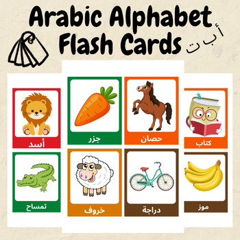 Preview of Arabic Alphabet Educational Flash Cards Alphabet Cards عربي (أ٬ب٬ت)