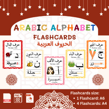 Preview of Arabic Alphabet Flashcards - بطاقات الحروف العربية
