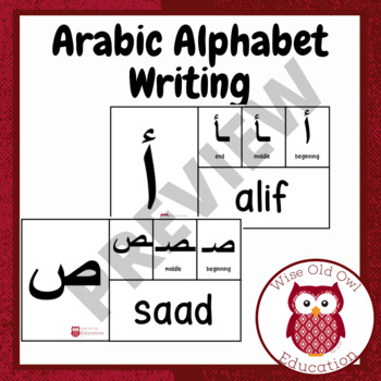Preview of Arabic Alphabet Handwriting Flashcards