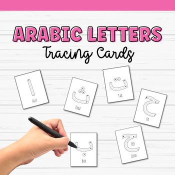 Preview of Arabic Alphabet Letters Tracing Cards | Arabic Letters Task Cards