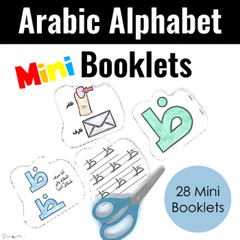 Preview of Arabic Alphabet Mini Booklets | 4 Page Booklet in the Shape of the Letter