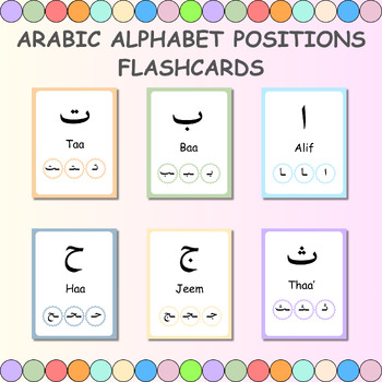 Preview of Arabic Alphabet Positions Flashcards - Shapes of Arabic Letters
