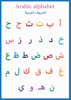 arabic alphabet chart for kids