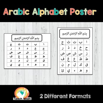 Preview of Arabic Alphabet Poster Chart