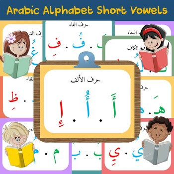 Preview of Arabic Alphabet Short Vowels (Fatha, Damma, Kasra) Flash Cards