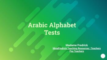 Preview of Arabic Alphabet Tests