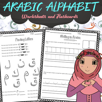 Preview of Arabic Alphabet Worksheets and Flashcards