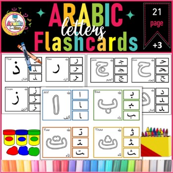 Preview of Arabic Alphabet flashcards |بطاقات الحروف بثلاثة أشكال