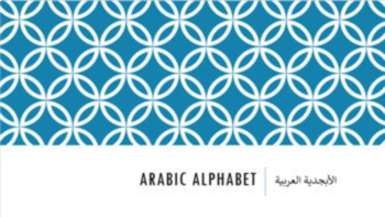 Preview of Arabic Alphabet with AUDIO soundtrack (Free Google Slides) الحروف العربية