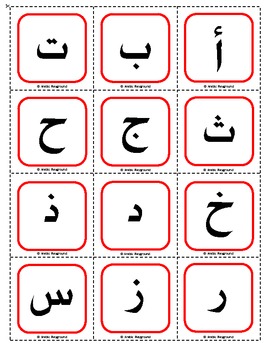 Preview of Arabic Alphabets Flashcards
