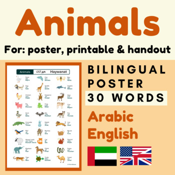 Preview of ANIMALS Arabic English vocabulary