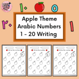 Arabic Apple Theme 1-20 Number Writing Worksheets Kindergarten