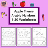 Arabic Apple Theme Number 1-20 Activity Tracing and Writin