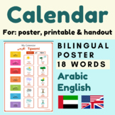 Arabic Calendar Poster I Day Month Weather Calendar Arabic