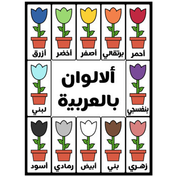 Preview of The Colors in Arabic - Flower Printables