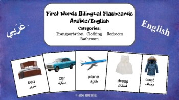 Preview of Arabic/English First Words Flashcards