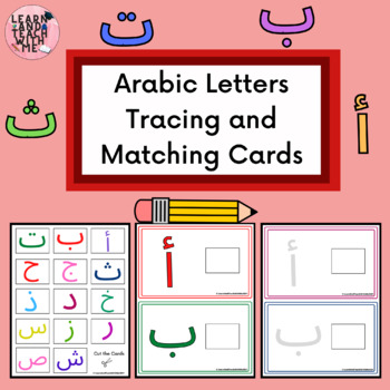 Preview of Arabic Letters Matching and Tracing Task Cards