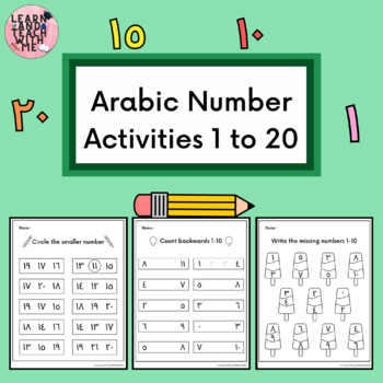 Preview of Arabic Number 1-20 Activities