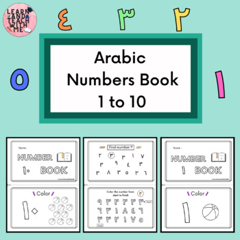Preview of Arabic Numbers 1-10 Activity Books Kindergarten