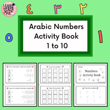 Preview of Arabic Numbers 1-10 Tracing and Counting Book Kindergarten