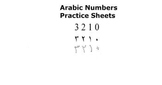 Arabic Numbers Practice Sheets