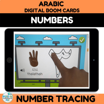 Preview of Arabic Numbers Tracing for Boom Cards Distance Learning