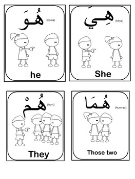 Arabic Pronouns flash cards-(Bundle of 14 flash cards) | TpT