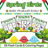Arabic Spring Birds Coloring Pages & Flashcards BUNDLE for