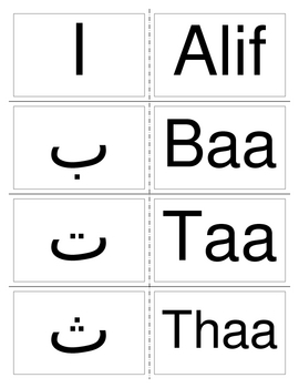 Preview of Arabic alphabet Flash Cards
