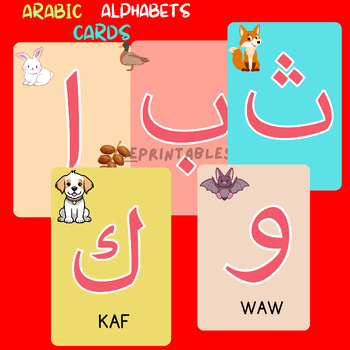 Preview of Arabic alphabet cards-arabic learning flashcards-islamic resource-arabic letters