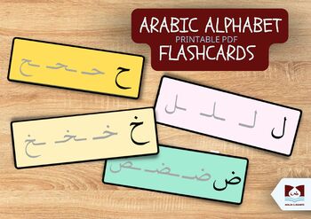 Preview of Arabic alphabet flashcards | beginning middle and end | Children's Arabic |