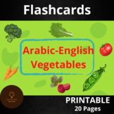 Arabic and English Vegetables Flashcards Printable