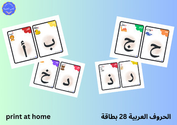 Preview of Arabic letters flash cards with pictures /بطاقات الحروف العربية