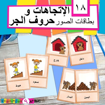 Preview of Arabic preposition vocabulary cards